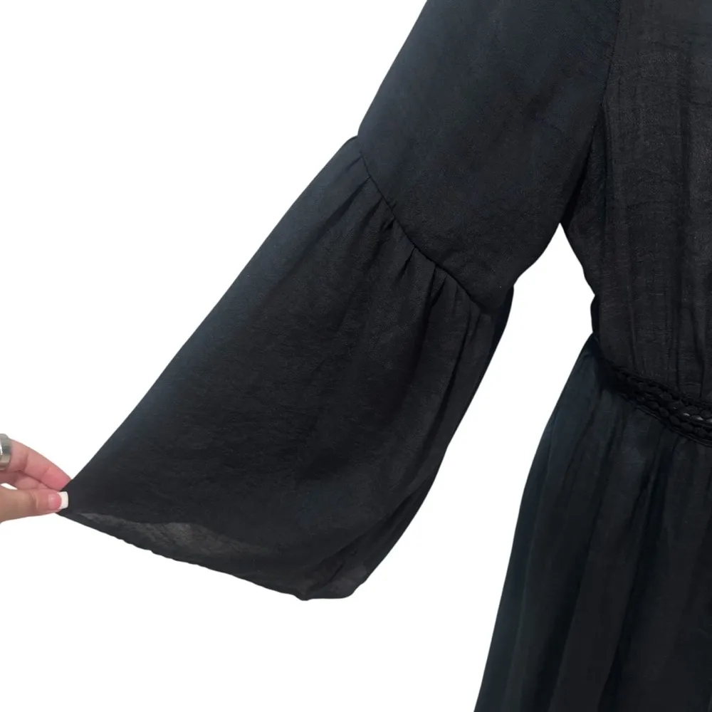 L.I.F.E. Y2K Fairygoth‎ Whimsical Maxi Sheer Lightweight Cardigan L Black Size L - Image 5