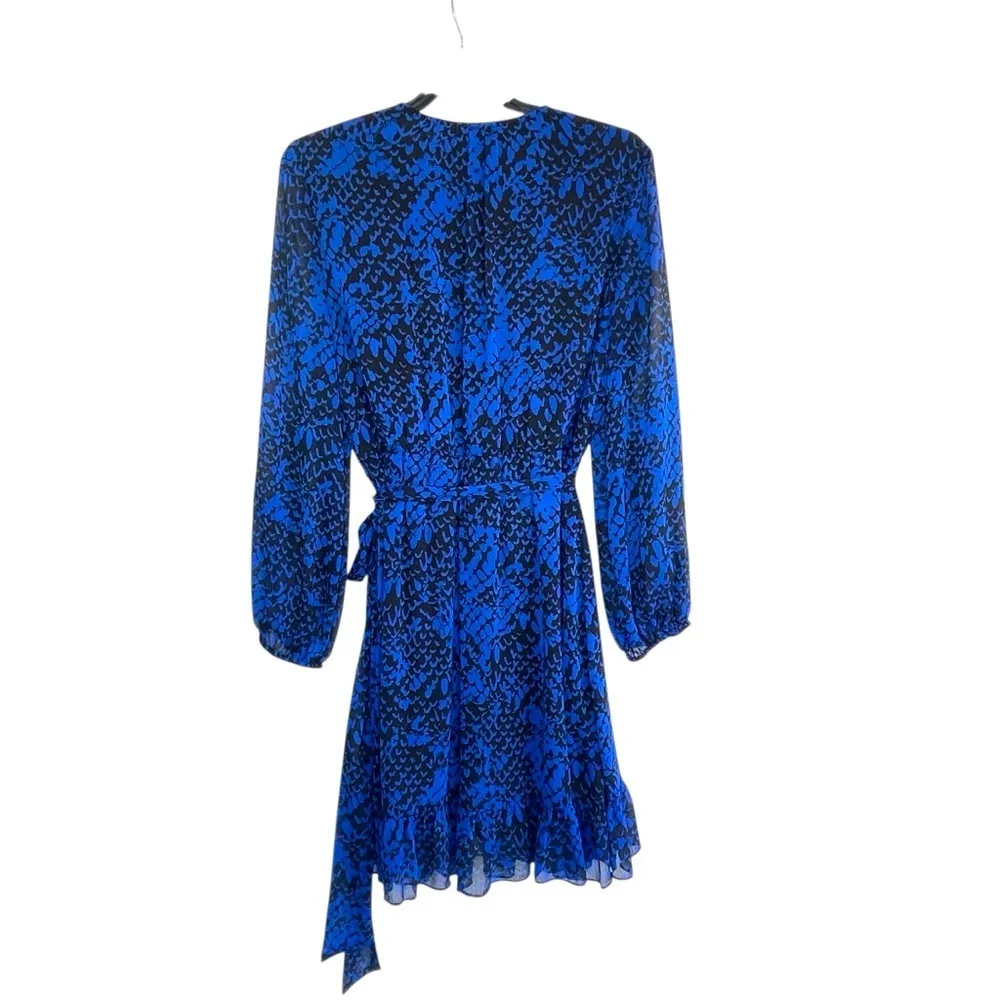Nine West Blue and Black Snake print Patterned Dress size 14 - Image 4