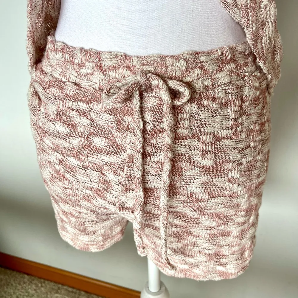 Cotton Blend Lounge Set | Muted Pink/Cream | Size M | EUC | Tank and Shorts - Image 4