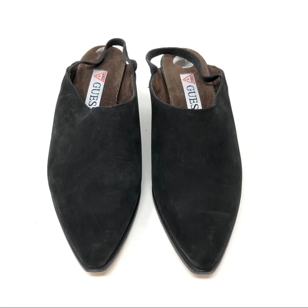 GUESS nubuck suede cowboy boot mules, size 8.5, made in Spain - Image 4