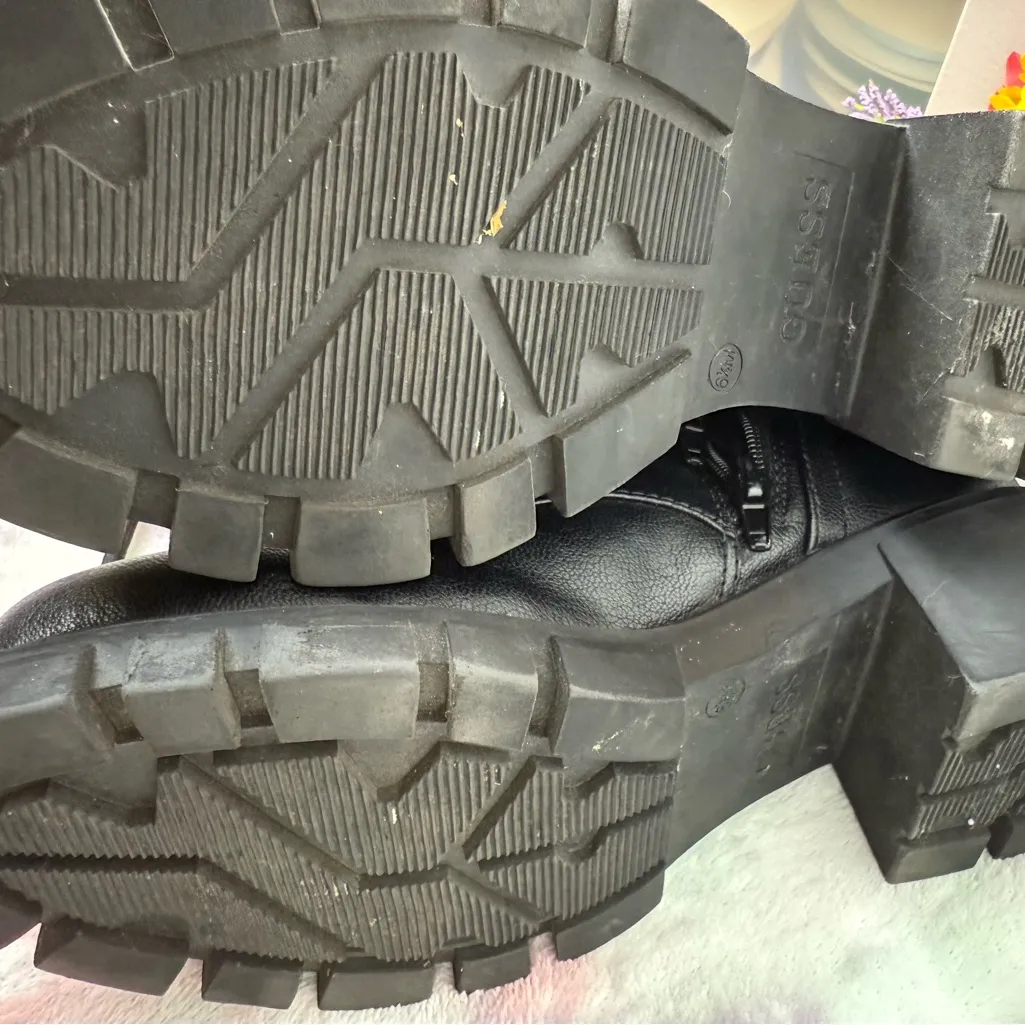 Guess Black Combat Moto Boots Rugged Design - Image 5