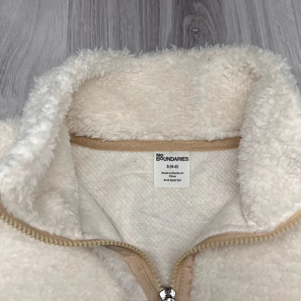 No‎ Boundaries Cream Sherpa Half-Zip Jacket - Image 3