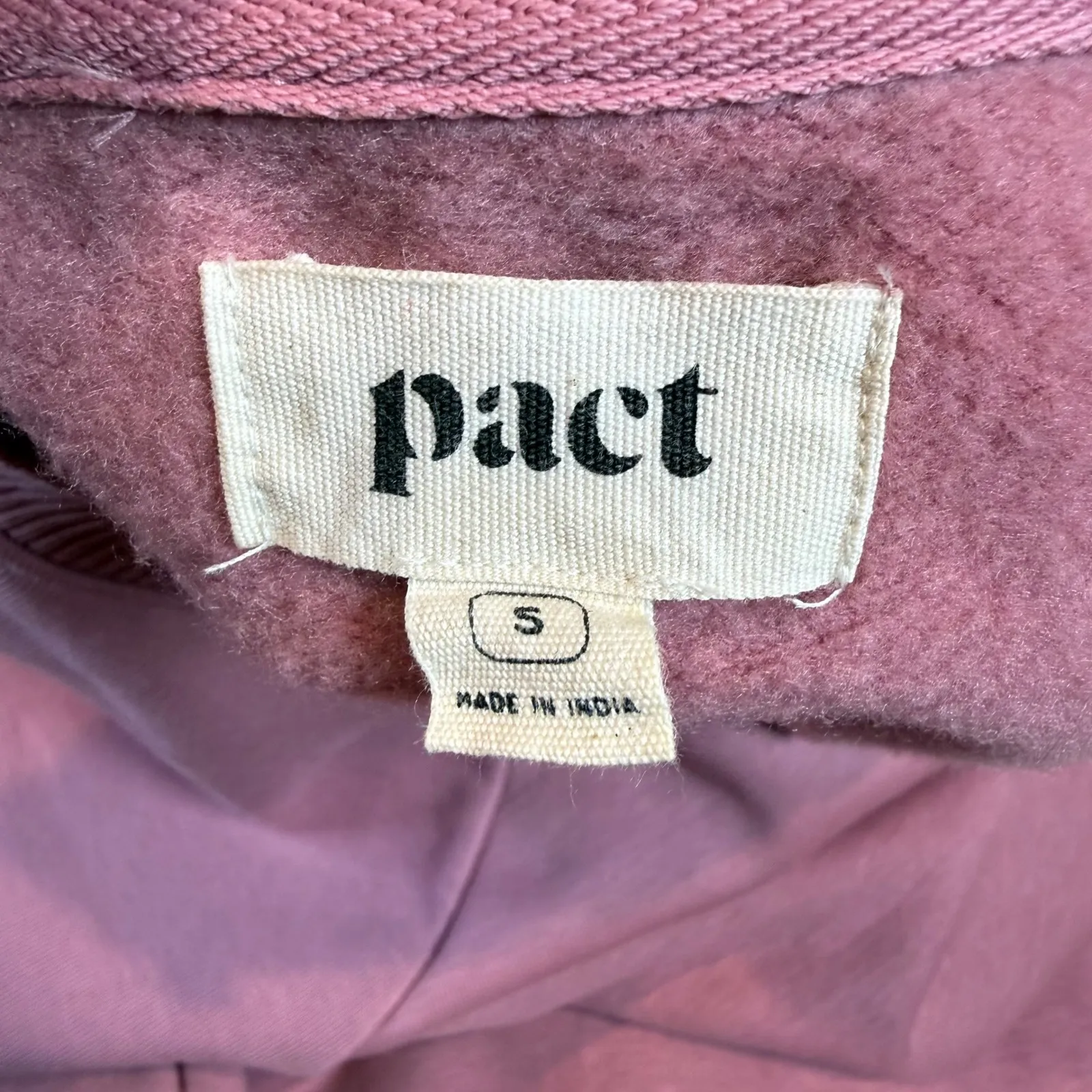 Pact Lily Organic Cotton Long Sleeve Dress Fleece Lined Desert Rose Size Small - Image 7