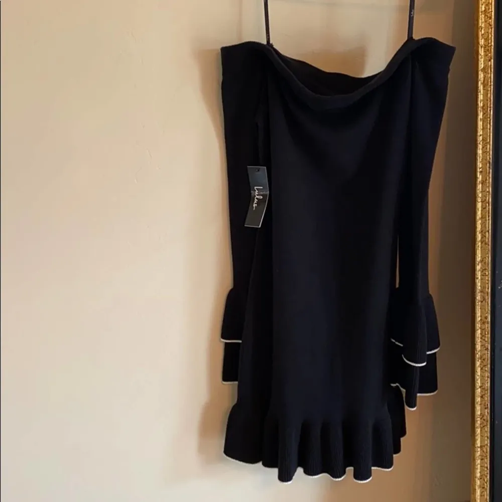 LULU’S black sweater dress w/ ruffle sleeve - Image 5