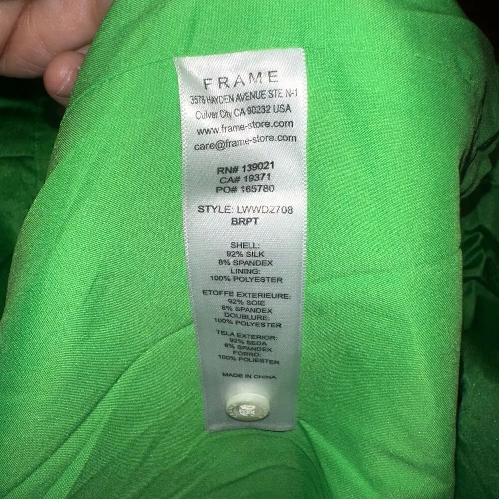 NWT Frame Strong Shoulder Silk Blend Mini Dress - Image 9