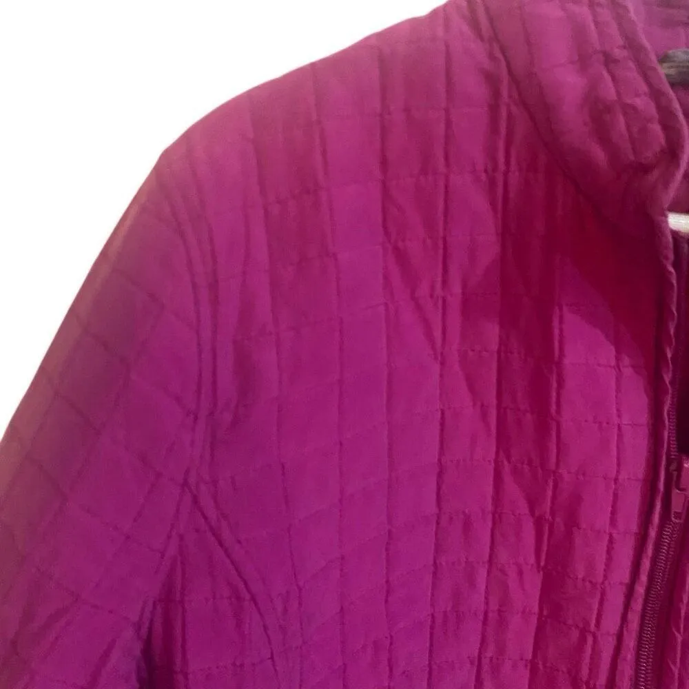 Bobby Chan open cardigan 100% silk fushia size large quilted Pink - Image 3