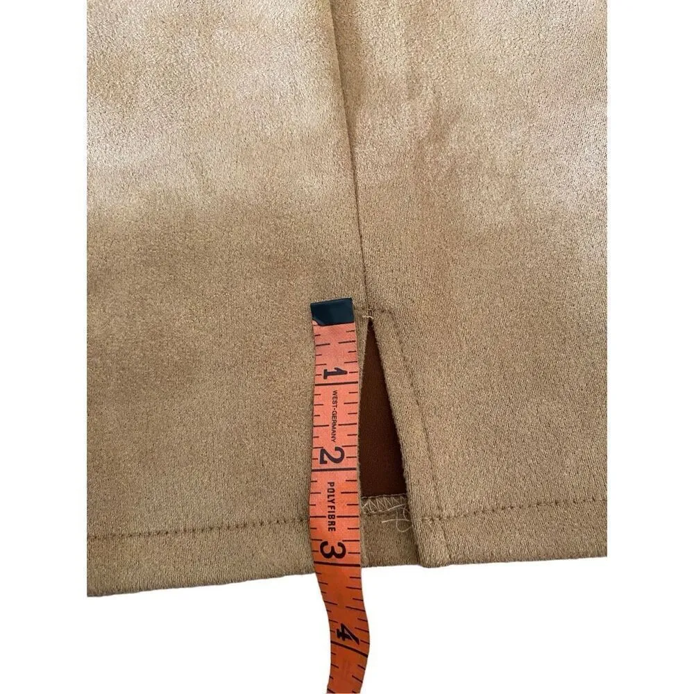 Flawed Papaya Balconette Suede Dress Formal Career Workwear Occupational - Image 14