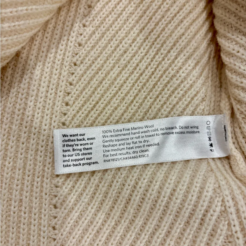 Eileen Fisher Bateau Neck Merino Wool Sweater in Cream EUC - Image 10