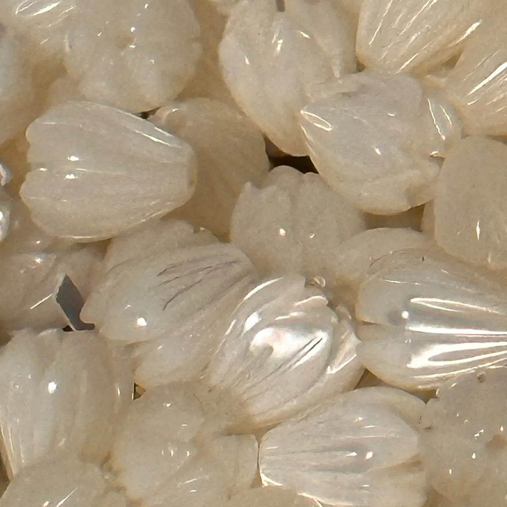 Gold Filled Pikake Mother of Pearl Rose Quartz Earrings Handmade in Maui Pink - Image 2