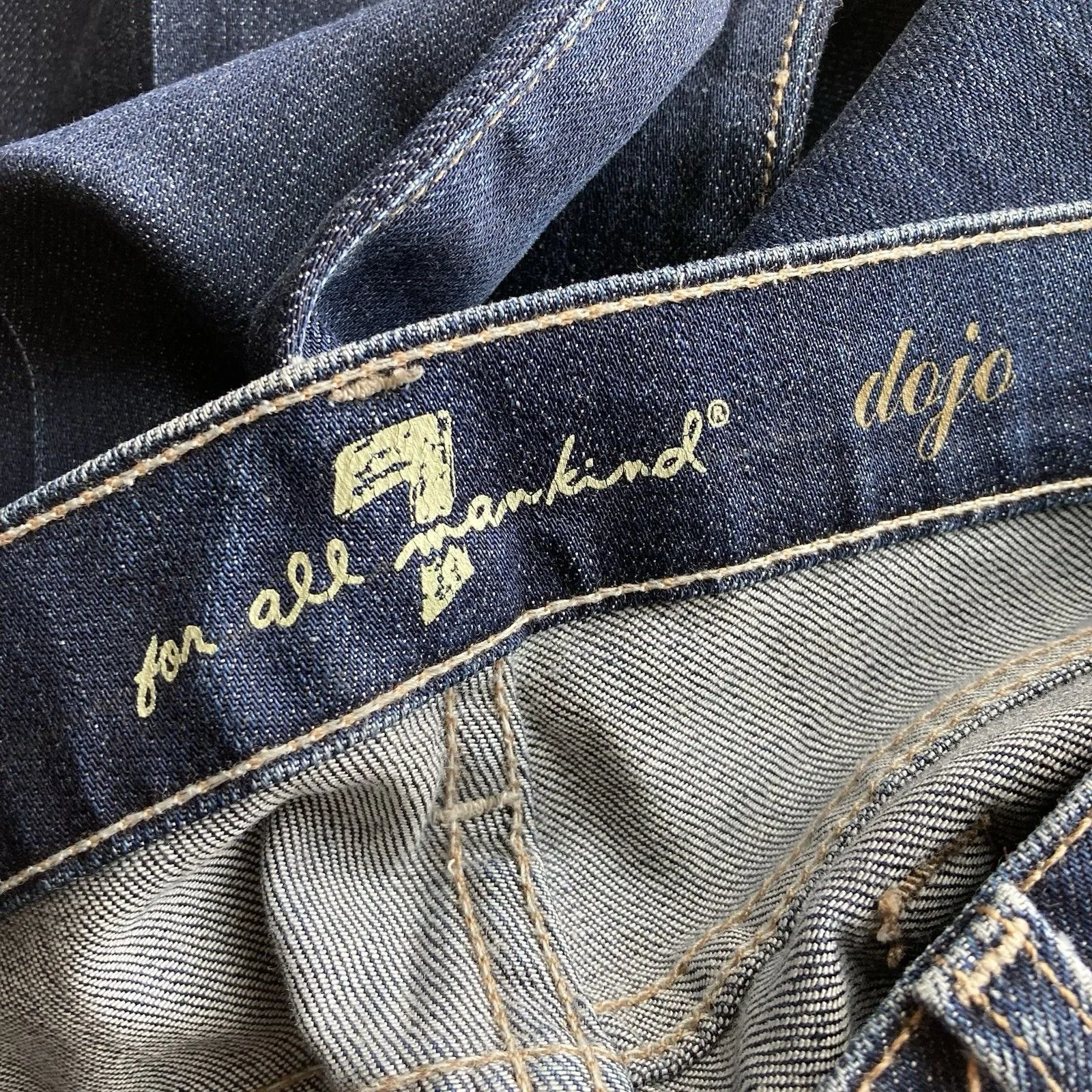 7 For All Mankind Dojo 28 Flare Trouser AUM Blue Denim Jeans 30 x 31 - Image 7