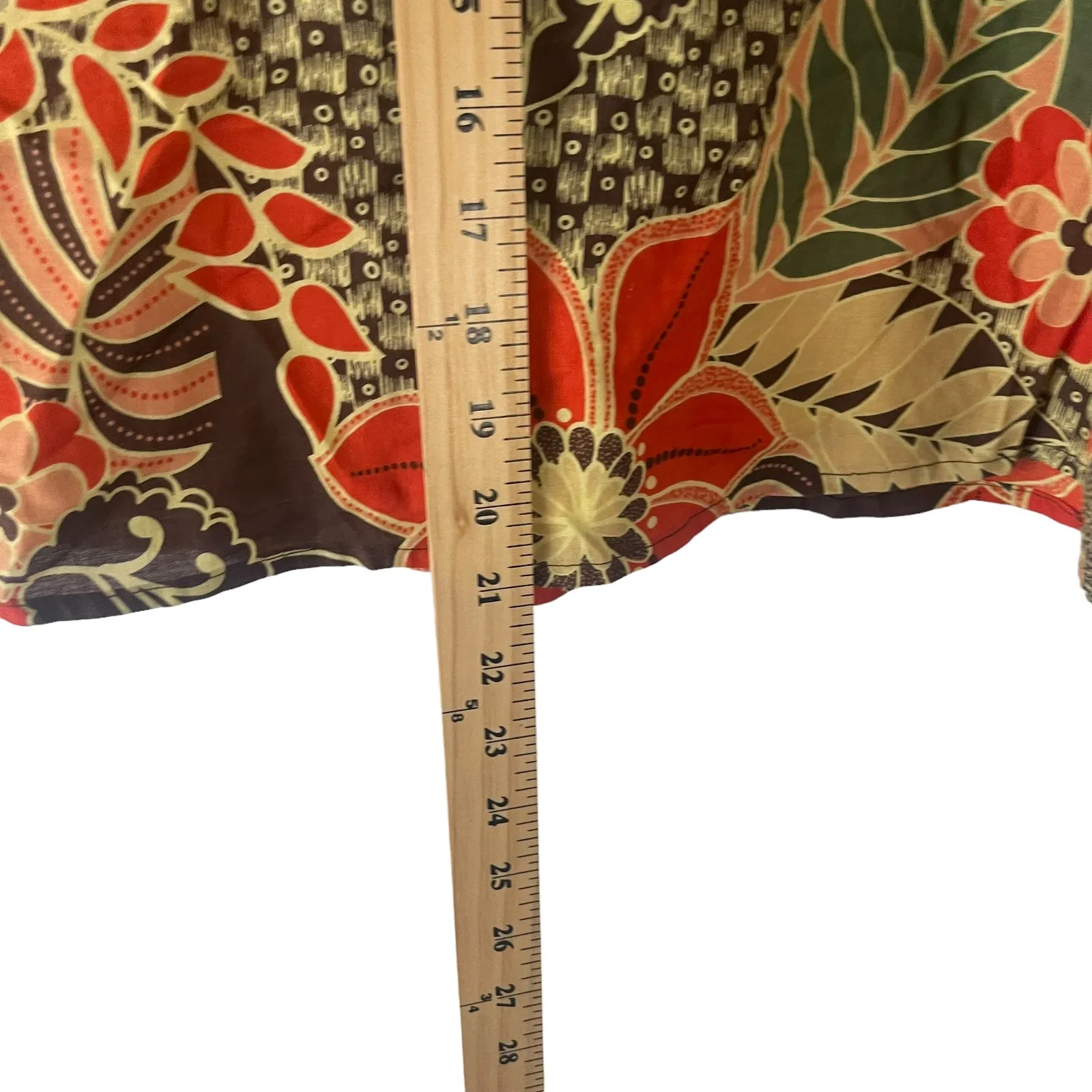 St.‎ John's Bay Y2k Women's Size 4 P Floral Brown Green Above Knee Skirt - Image 8