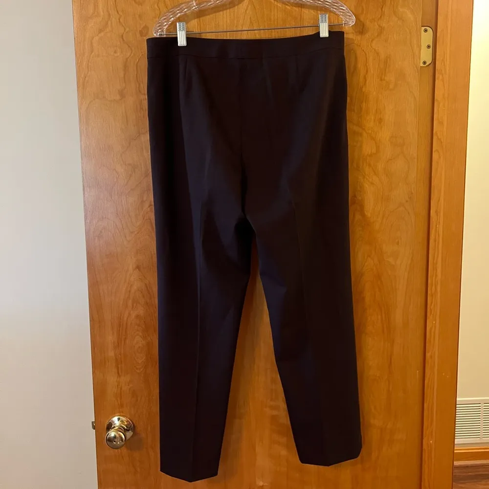 Lafayette 148 New York Irving Virgin Wool Blend Pants Plum Trousers NWT Size 10 - Image 7