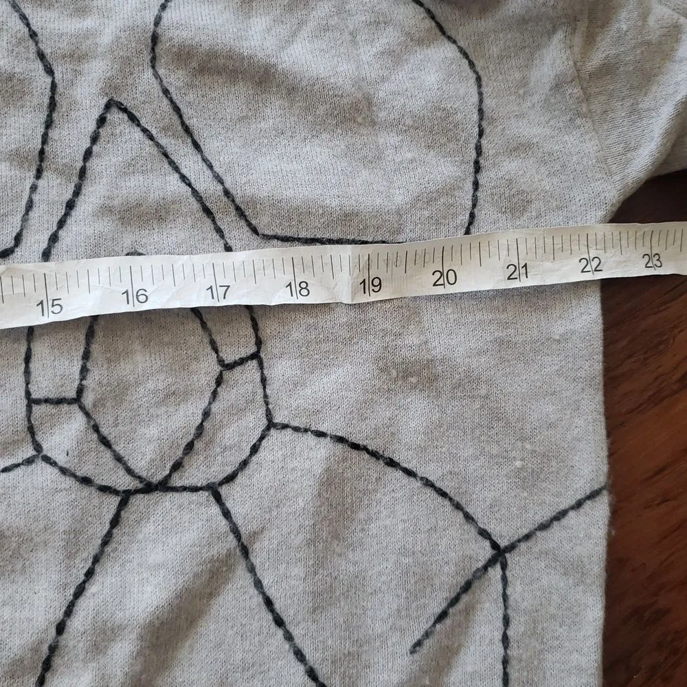 Skull Cashmere Light Gray Cashmere Cottom Blend Knit Oversize Hoodie Size Small - Image 5