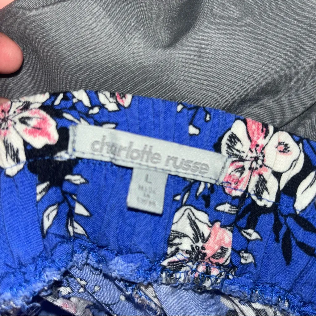 Charlotte Russe Blue Floral High Waist Shorts - Image 4