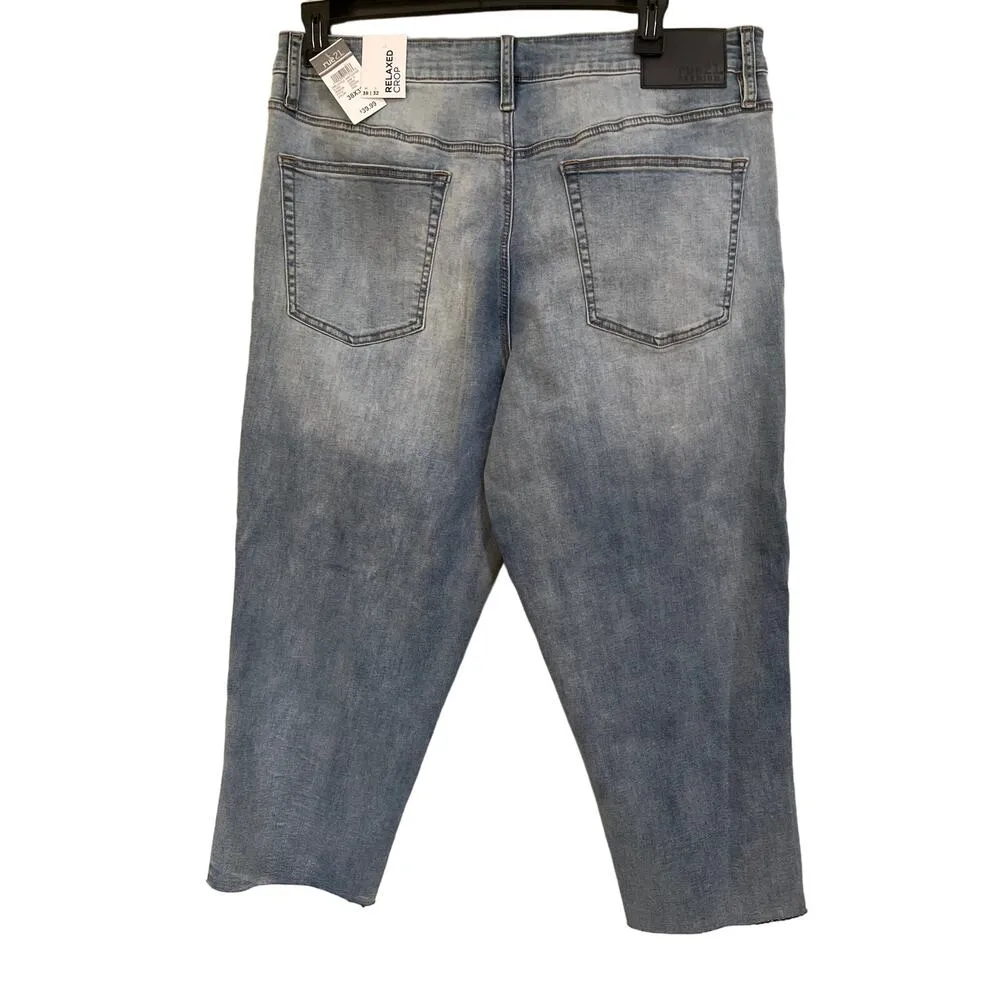 Rue21 Denim Jeans Premium Relaxed Crop Fit Tattered Distressed Supreme Flex 38 - Image 2
