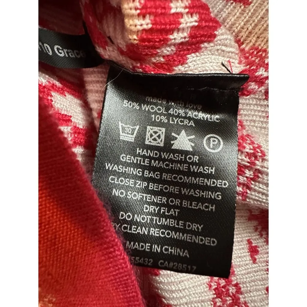 Vintage Nordic Meister Winter Sport Ski Sweater Women's 1/4 Zip Sz S Wool blend Red - Image 3