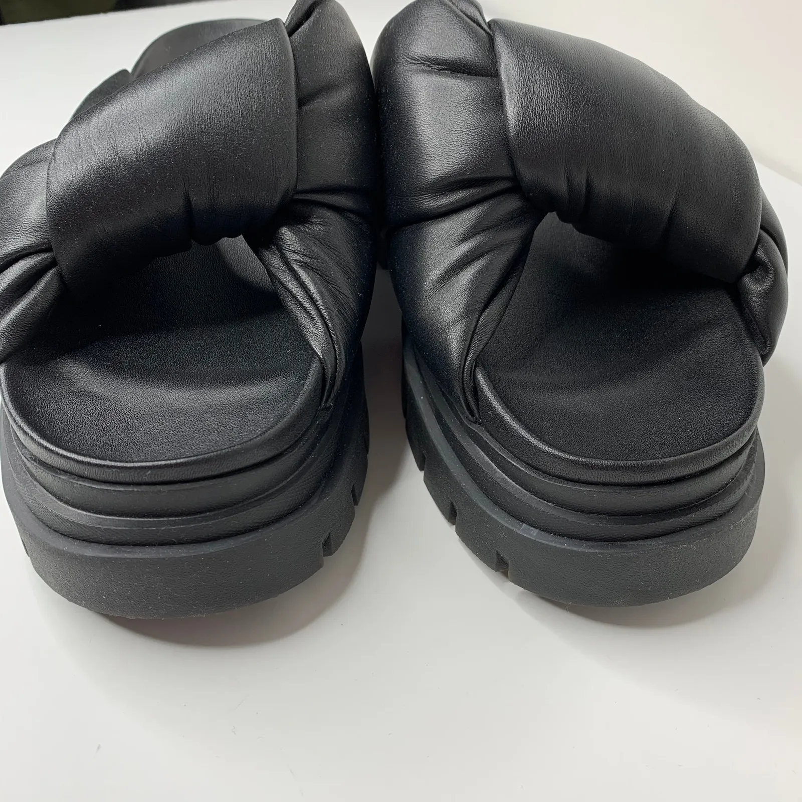 ASH Shilo Leather Platform Chunky Slide Sandal Womens Black US 8 - Image 2