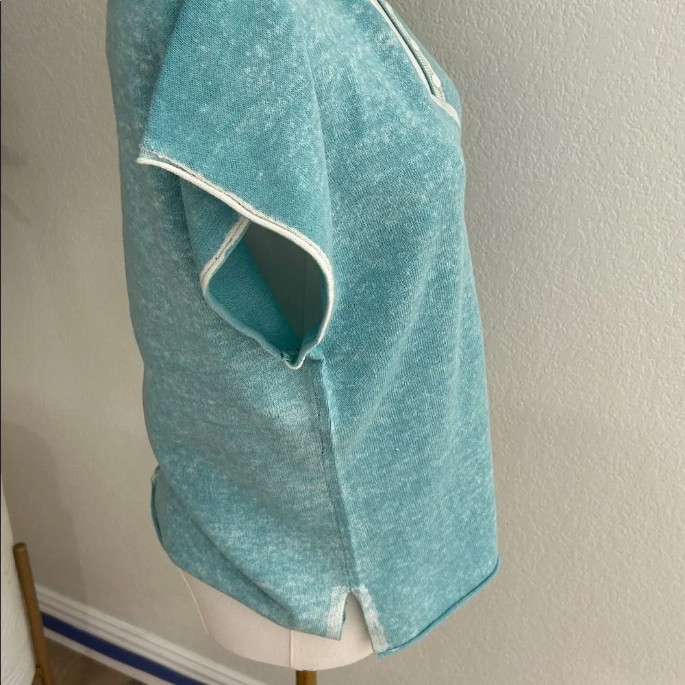 Sundance Laurette Sweater Tee - M, Aqua,   NWT - Image 4