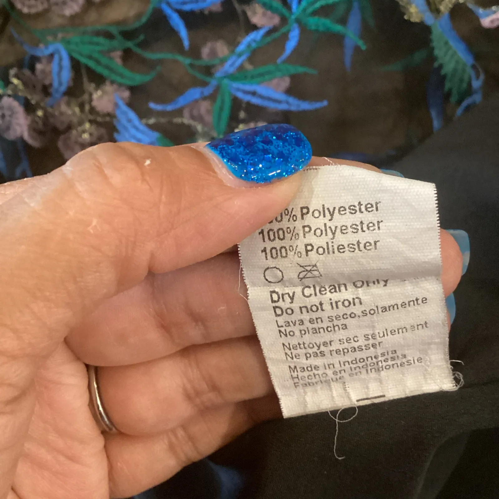 Anthropologie blue black bird embroidered shortsleeve VONE Rylee midi Dress 8 - Image 9