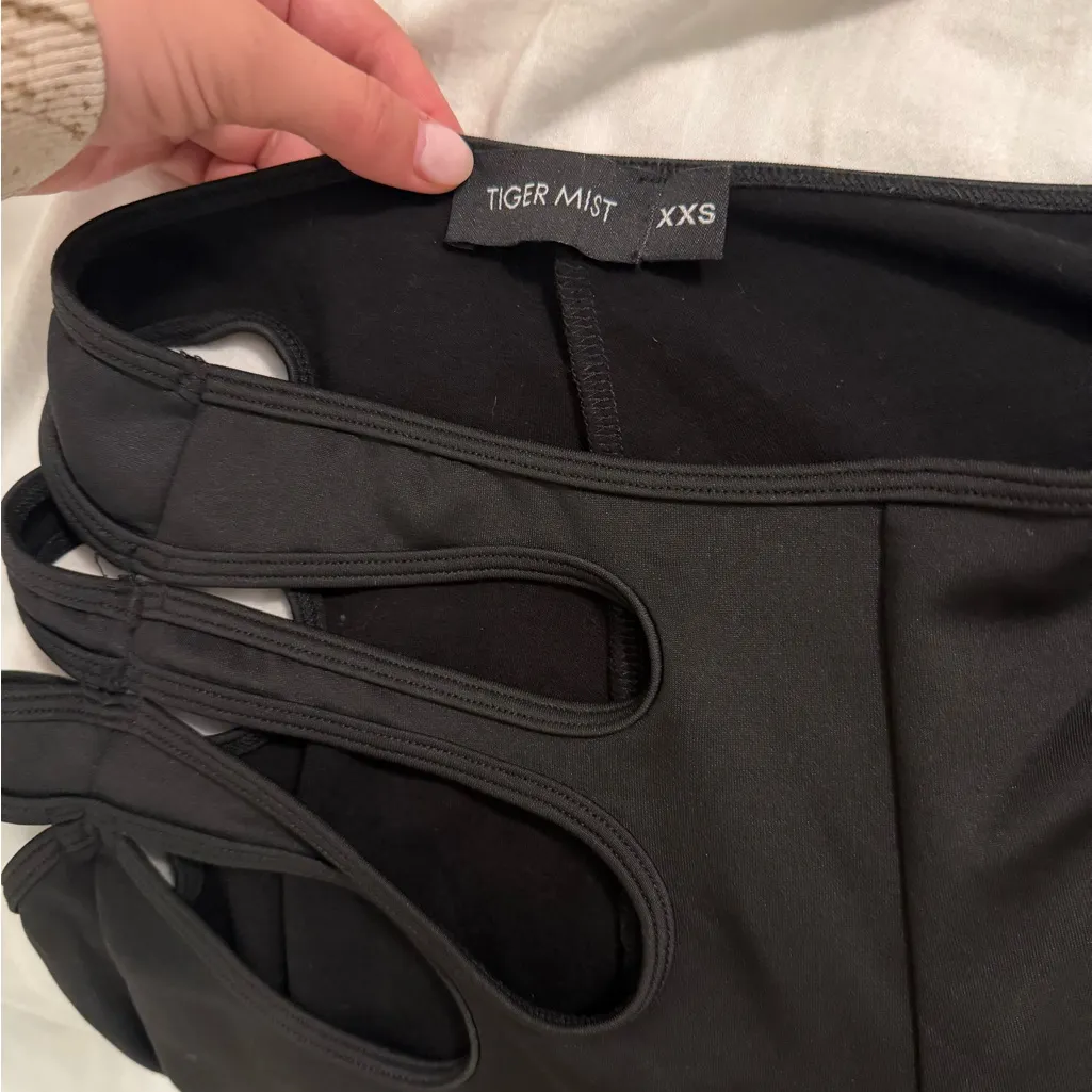 Tiger Mist Black Flare Pants with Cut-Outs - Image 4