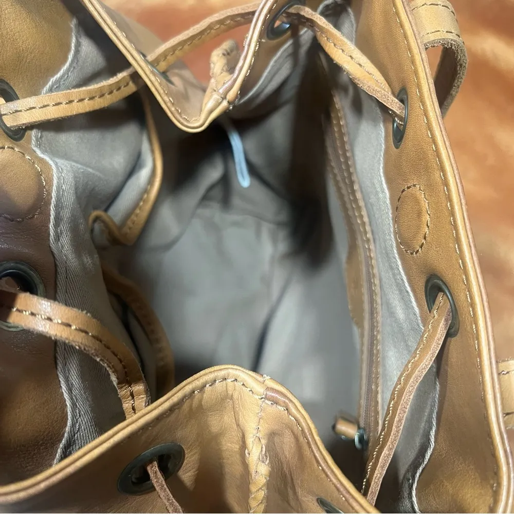 Lucky Brand Brown Leather Hobo Bucket Bag Carmel tan brown - Image 15