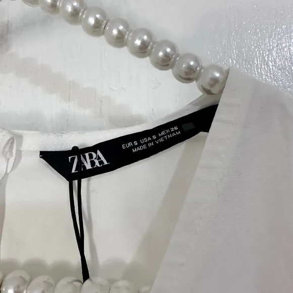 Zara Poplin Dress White Size‎ Small Ruffles - Image 10