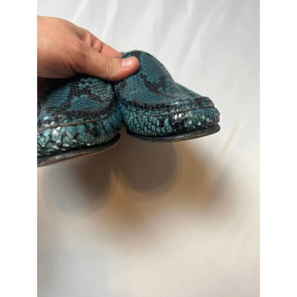 Ann Mashburn Blue Green Python Loafers Sz. 36 Made in Italy (US 5.5) - Image 5