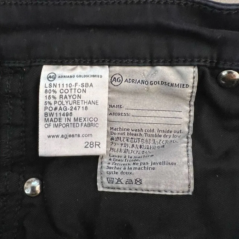 AG Adriano Goldschmied Black The Stilt Cigarette Leg Skinny Jeans Size 28R - Image 10