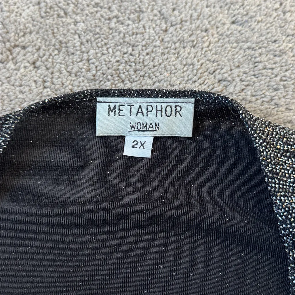 Metaphor Black Glitter Blazer SIZE 2X - Image 5