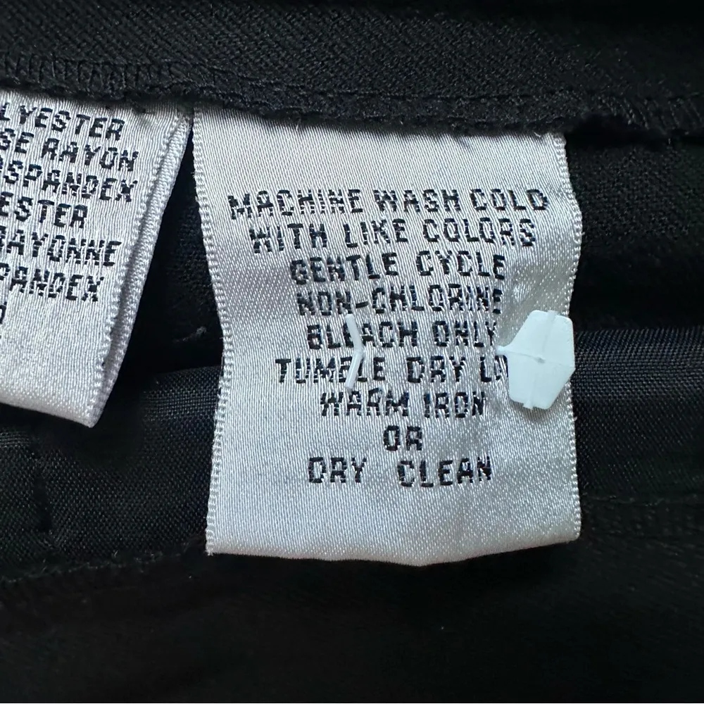 Talbots Petites Stretch Black Straight-Leg Pants Zip Front Pockets Size 8P - Image 7