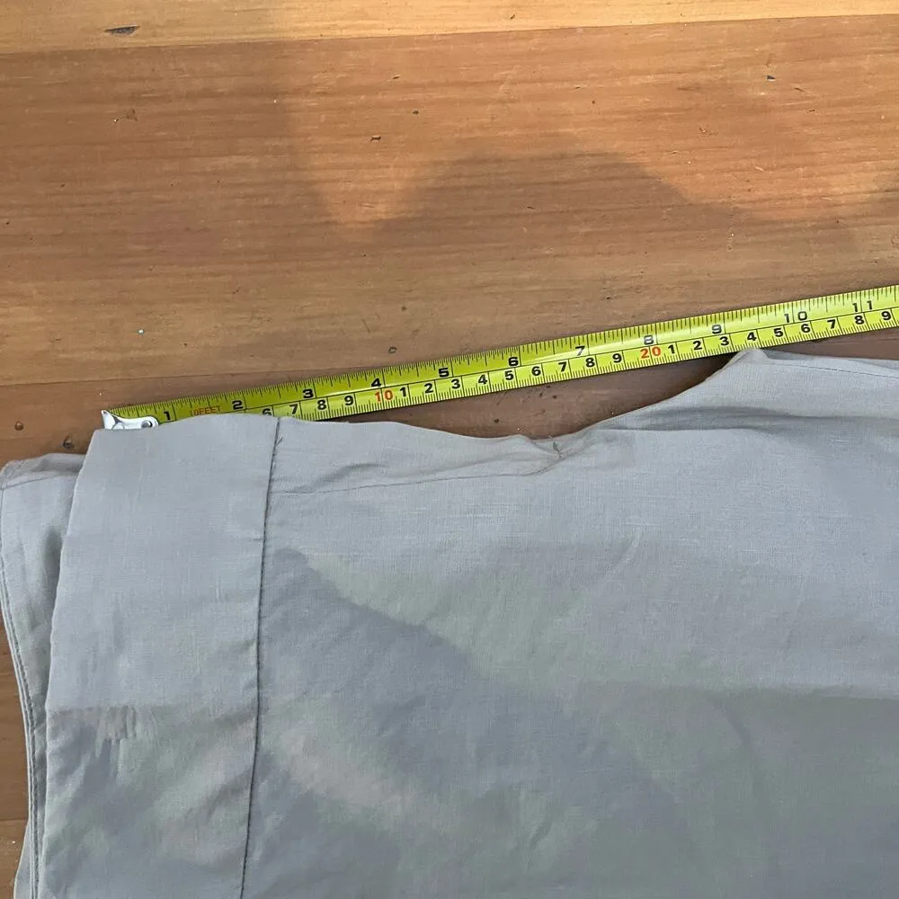 Morning Lady Women's Straight Leg Beige Linen Blend Zip Up Pants Size 6 - Image 5