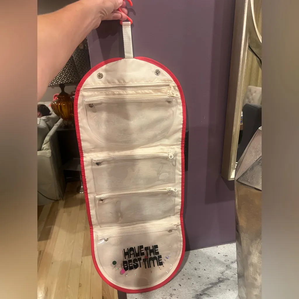 ban.do Women's Red Plaid Getaway Hanging Travel Toiletries Organizer - Image 3