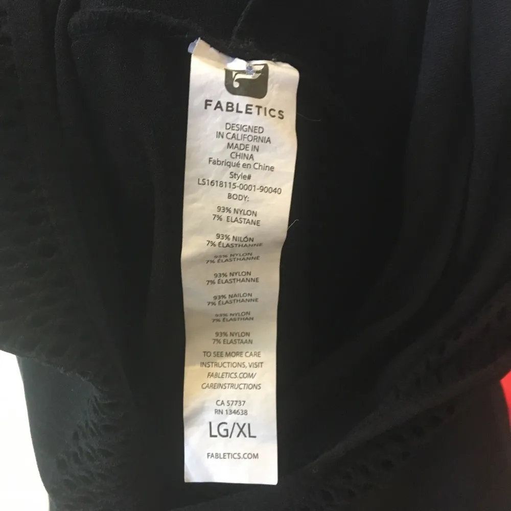 Fabletics Black Megan Pullover Netted Long Sleeve Hoodie Top L - Image 7