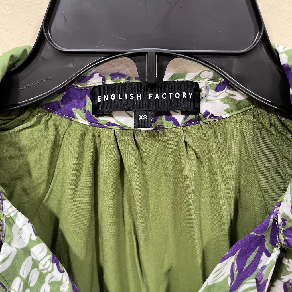 English Factory Casual Print Pleat Midi Dress FLORAL PRINTED MIDI DRESS size XS - Image 6