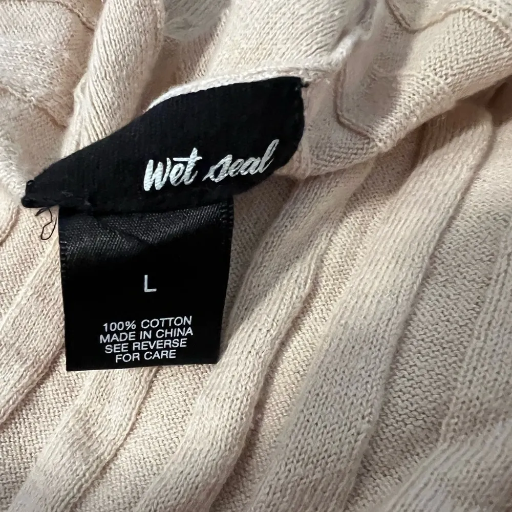 Vintage Y2K Wet Seal Cream Long Sleeve Cardigan Dress - Size L - Image 3