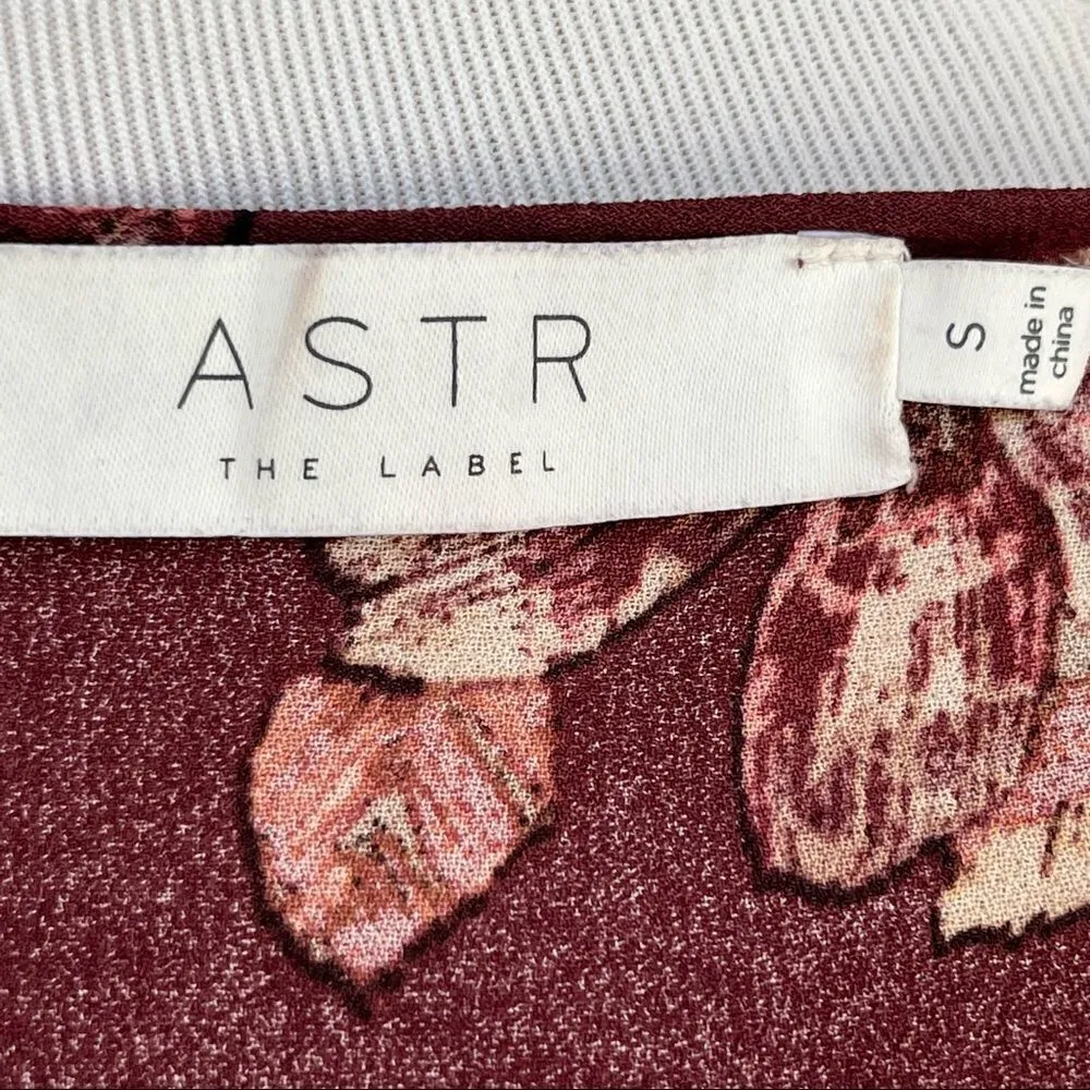 ASTR the Label Maroon Floral Boho Blouse S - Image 6