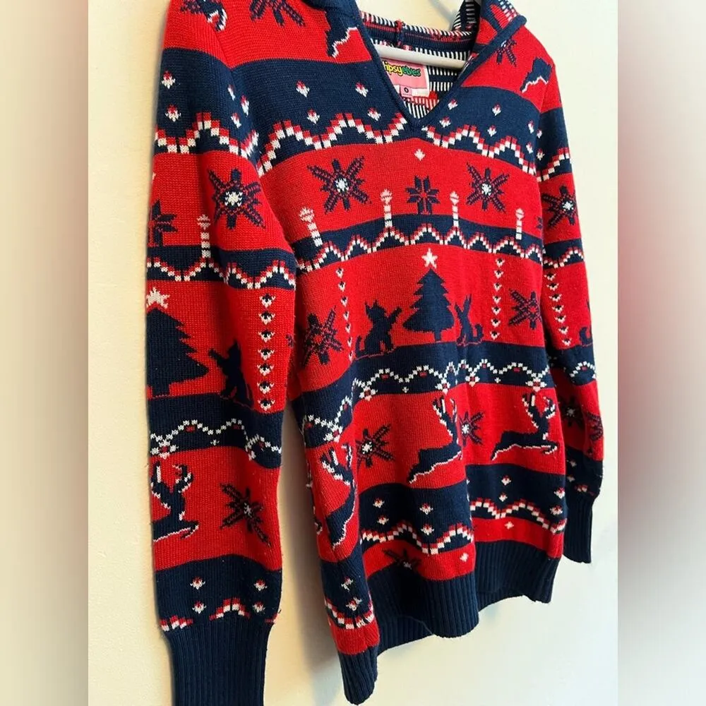 Tipsy Elves Holiday Ugly Hooded Christmas Sweater Size: Small Christmas in July - Image 3