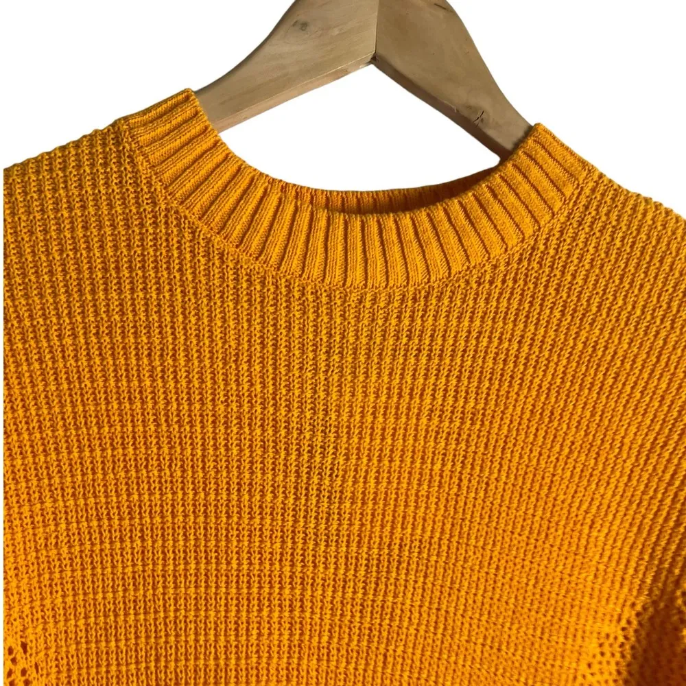 H&M Orange Short Sleeve Crewneck Knit Sweater Dress Size M - Image 4