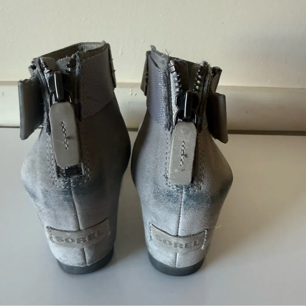 Sorel Joanie II Gray Suede Wedge Sandals  Size 9.5 - Image 7
