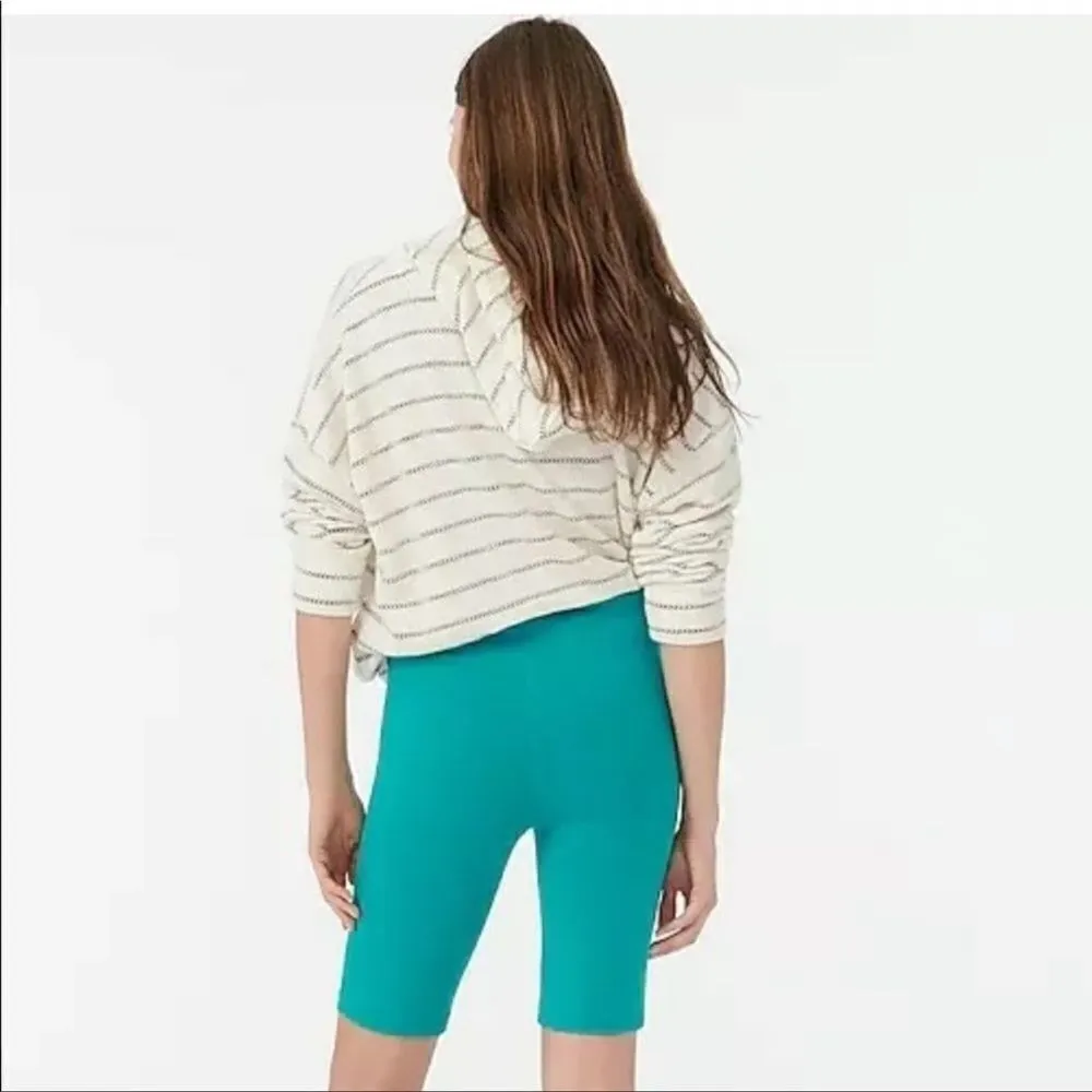 J. Crew Weekend Cotton Stretch High Rise Bike Shorts (Teal) - XS - Image 5