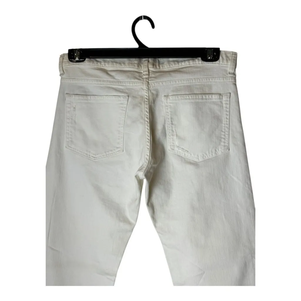 The‎ Kooples Jeans Women 30 White Distressed Denim Fitted Tapered Designer - Image 4