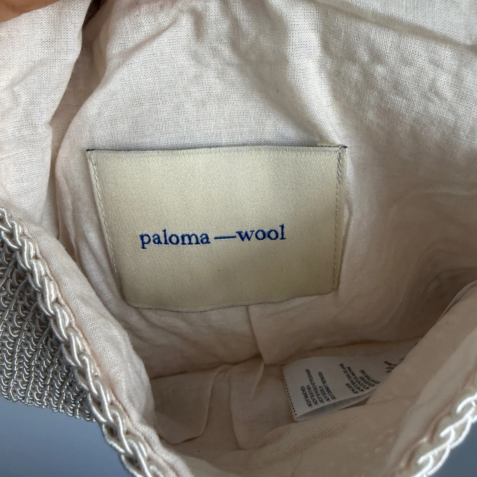 Paloma Wool Woven Baguette Purse Beige Cotton Viscose Clutch Shoulder Bag Tan - Image 6
