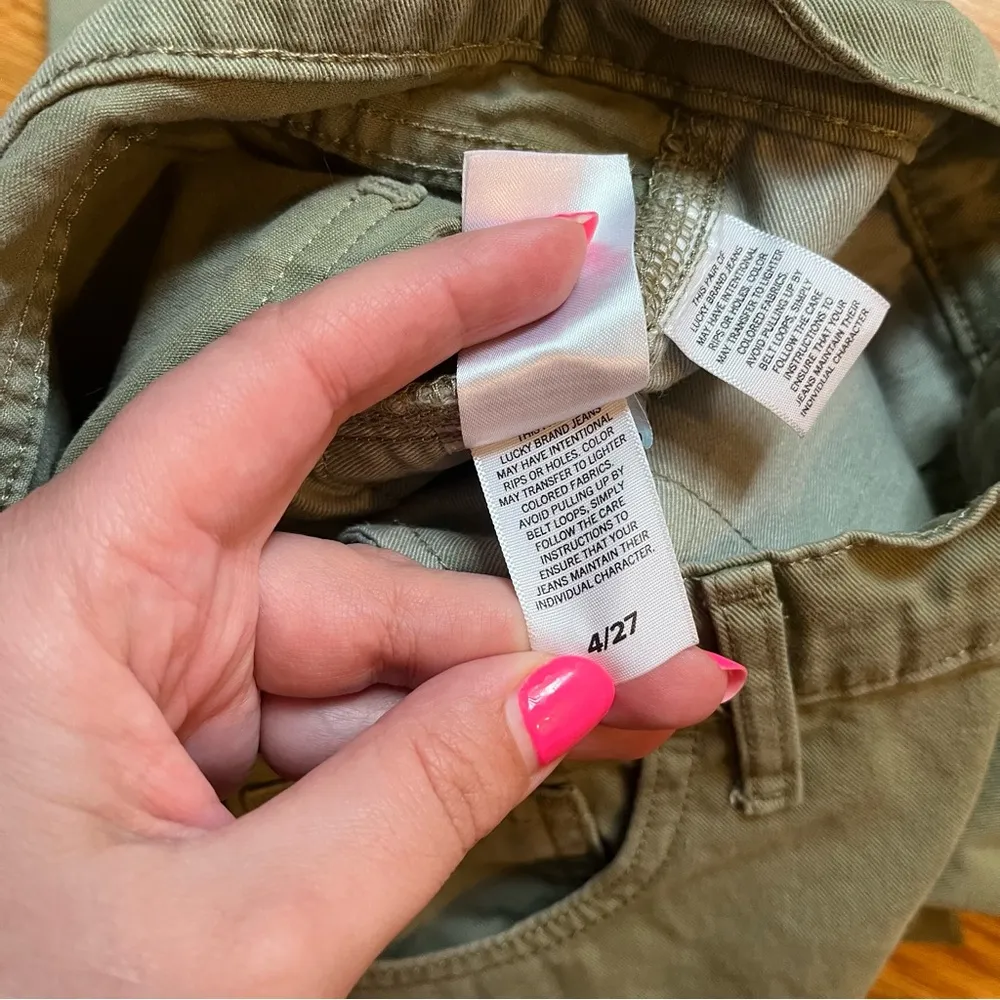 Lucky Brand mid rise crop wide leg olive green jeans size 4 / 27 - Image 7