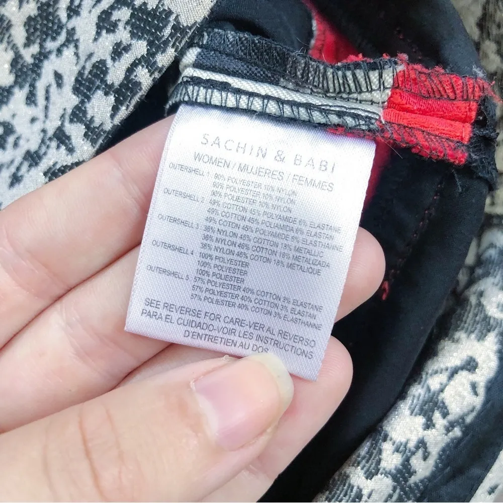 Sachin + Babi • Noir mini dress sheath cocktail black grey rose print sequin - Image 7