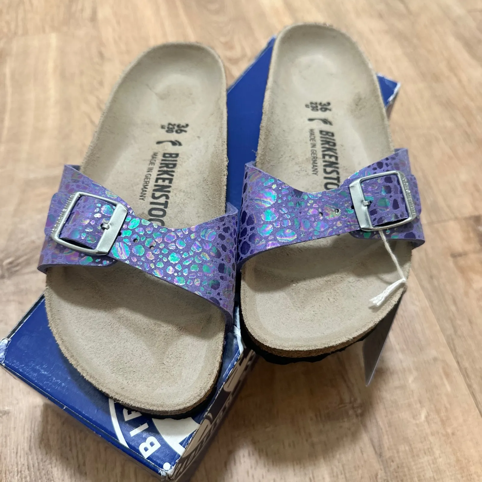 Birkenstock | NEW Madrid BS Metallic Stones Purple Slides Sandals, 36 EU/ 5.5 US - Image 2