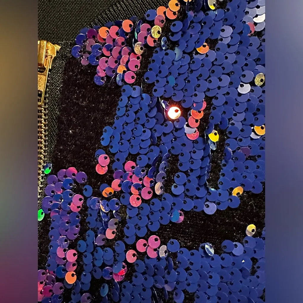 Say What? Blue sequin jacket size Large with some stretch - Image 3
