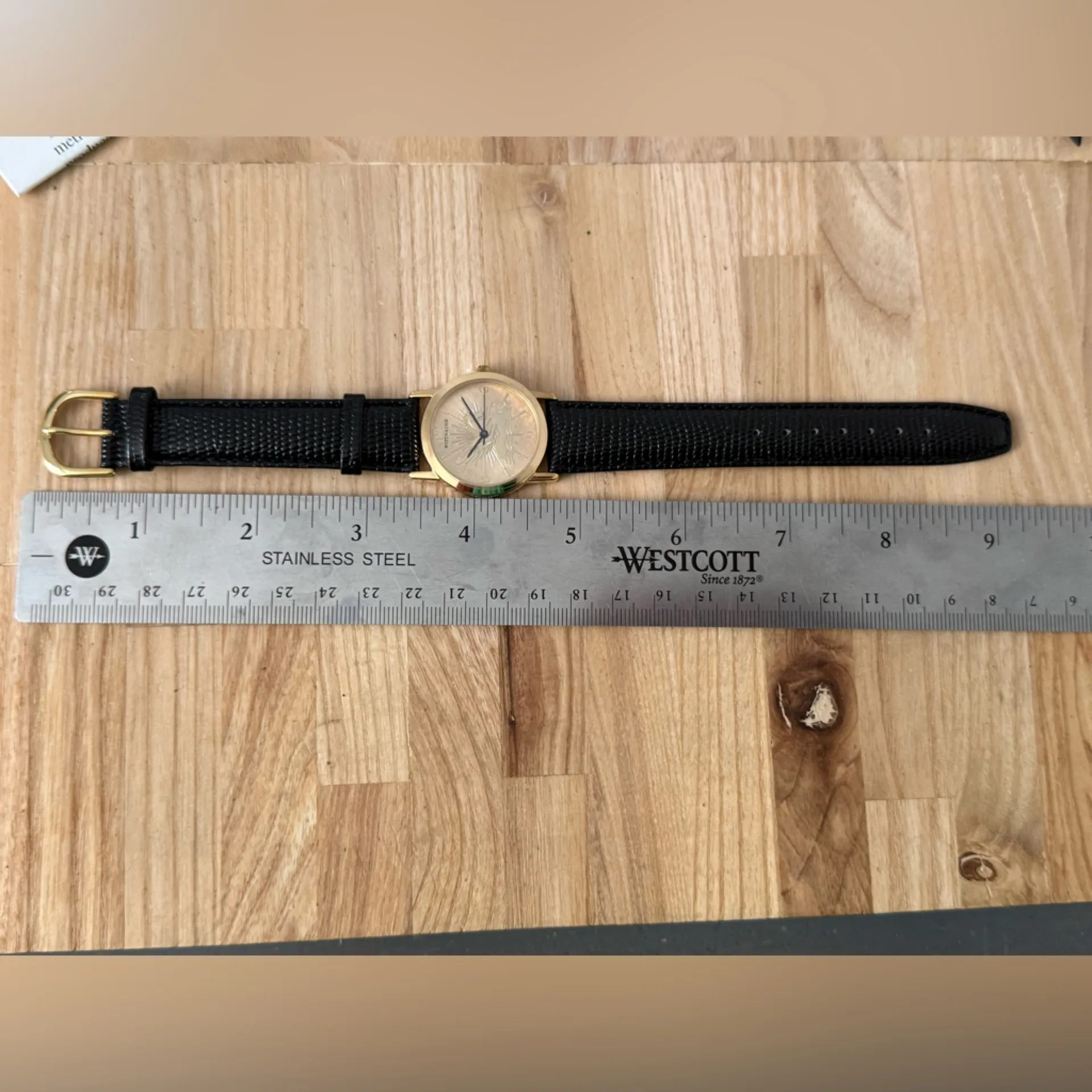 Wittnauer Longines Pegasus New NOS Vintage Watch
IOB Gold Dial Leather Strap - Image 15