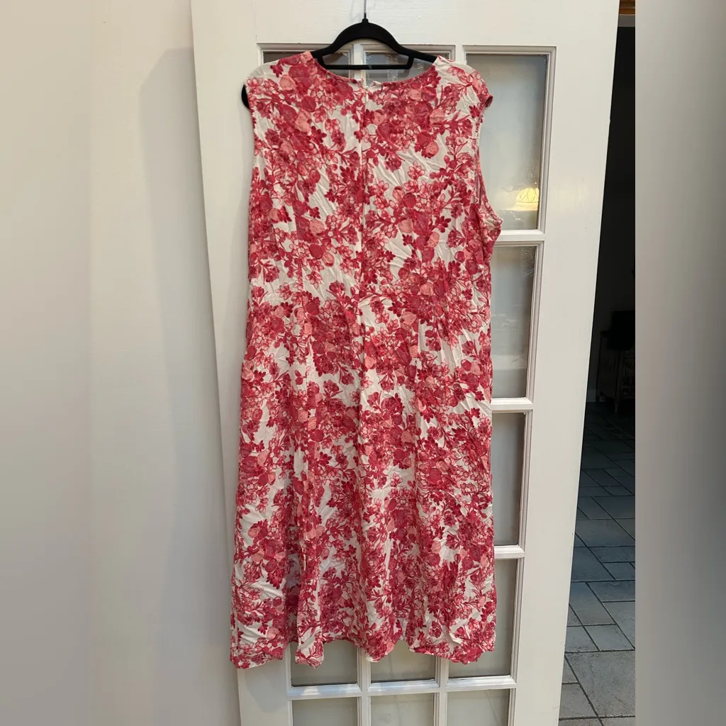 Coldwater Creek Pink Watercolor Floral Women's Midi Maxi Dress Plus Size 3X - Image 4