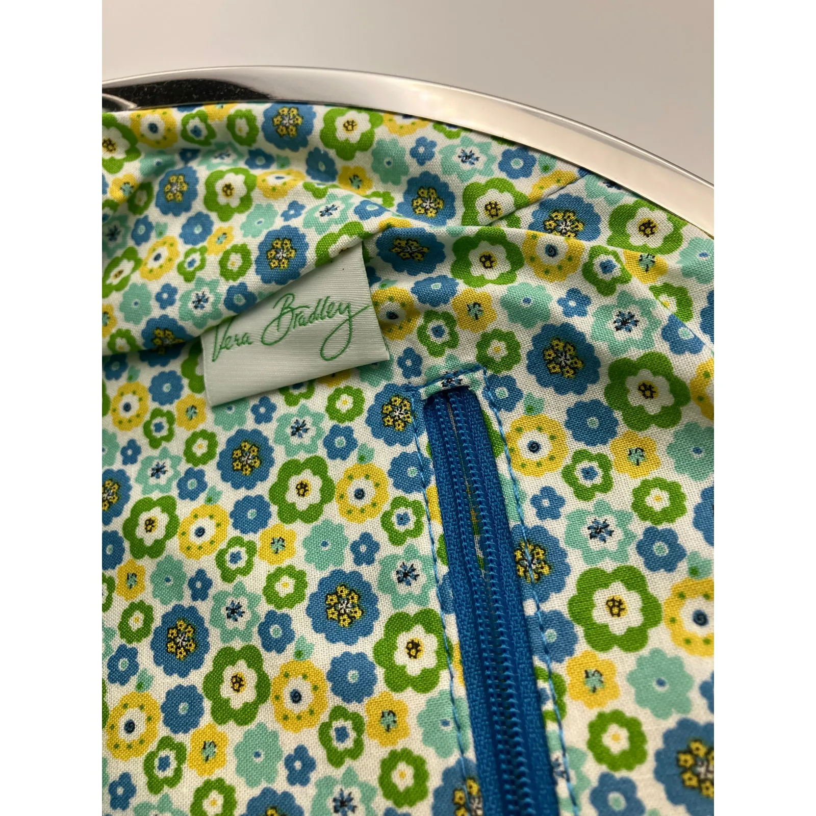 Vera Bradley Eloise English Meadow Kiss Lock Bowler Bag Shoulder‎ Floral Spring Green - Image 4