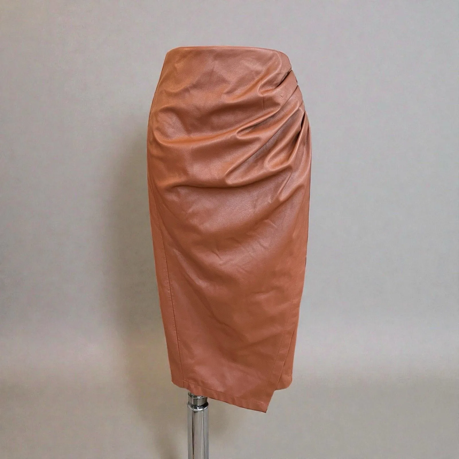 Jason Wu Ruched Side Faux Leather Skirt Size 2 - Image 7